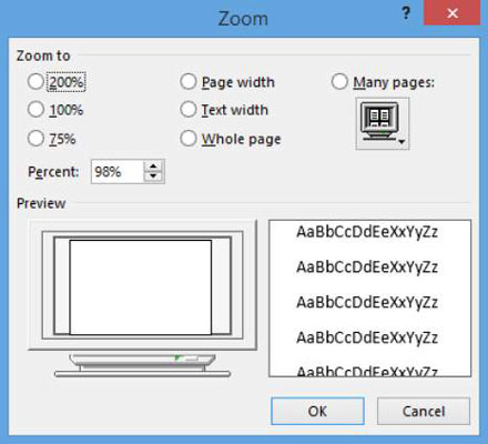 Com utilitzar el zoom a Word 2013