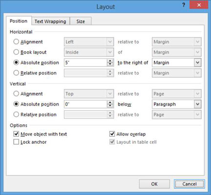 Hvordan flytte et bilde i Word 2013