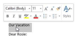 Hvordan formatere tekstfont, størrelse og farge i Word 2013