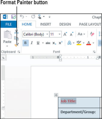 Kā kopēt formātus, izmantojot programmu Format Painter programmā Word 2013