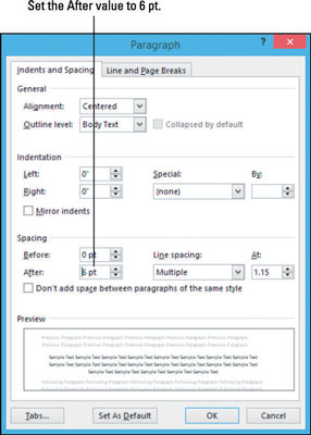 Hvordan justere linje- og avsnittsmellomrom i Word 2013