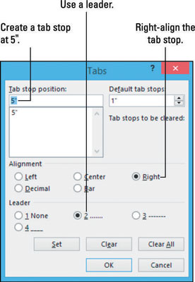 Grunnleggende om tabulatorstopp i Word 2013