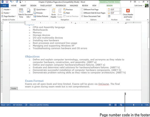 Kaip sukurti antraštes ir poraštes „Word 2013“.