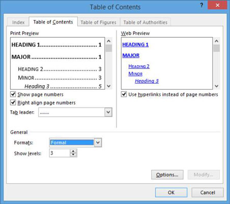 Com crear i modificar una taula de continguts a Word 2013