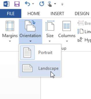 Sådan indstilles sidemargener, -størrelse og -retning i Word 2013