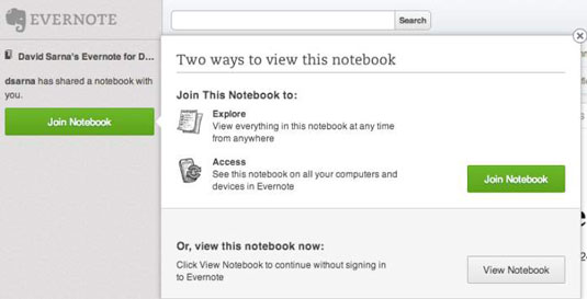 Sådan får du adgang til en Evernote Public Notebook