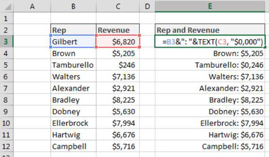 Formatere tallene i en Excel-tekststreng