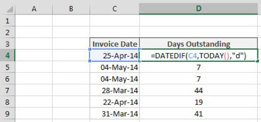 Dienu skaita aprēķināšana starp diviem datumiem programmā Excel