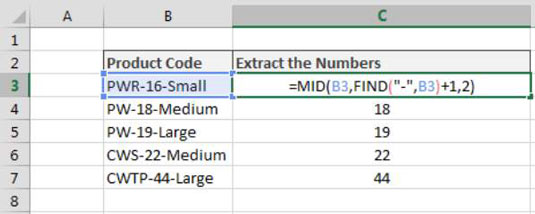 Finne et bestemt tegn i en Excel-tekststreng