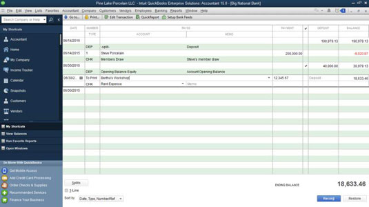 Rychlý způsob psaní šeků s QuickBooks 2015