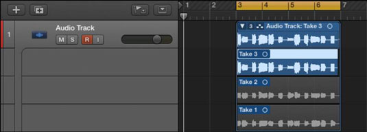 Tallenna useita otoksia Logic Pro X -syklitilassa