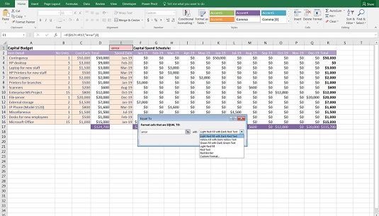 Virhetarkistuksen rakentaminen Excel-taloudelliseen malliin