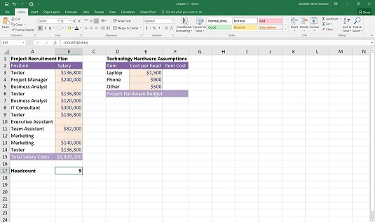 Kā izmantot COUNT un COUNTA savā Excel finanšu modelī