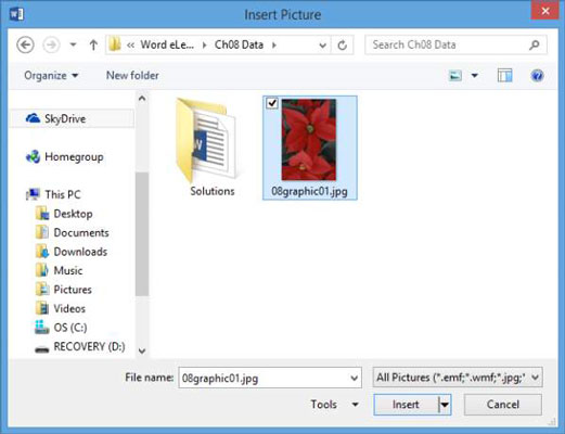 Com inserir imatges als documents de Word 2013