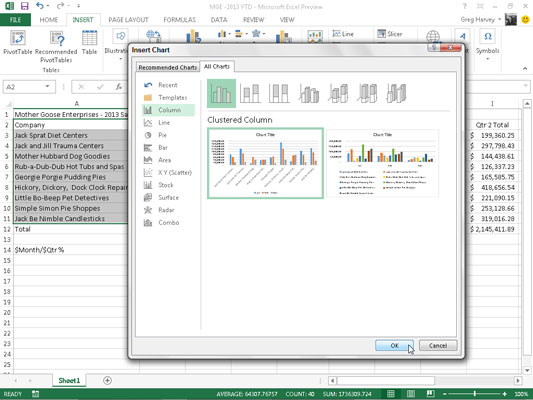 Kaip sukurti diagramas iš juostelės programoje „Excel 2013“.