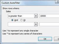 Hvordan lage tilpassede autofiltre for tall i Excel 2010