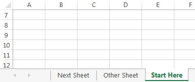 „Excel“ makrokomanda, skirta atidaryti darbaknyges į konkretų skirtuką