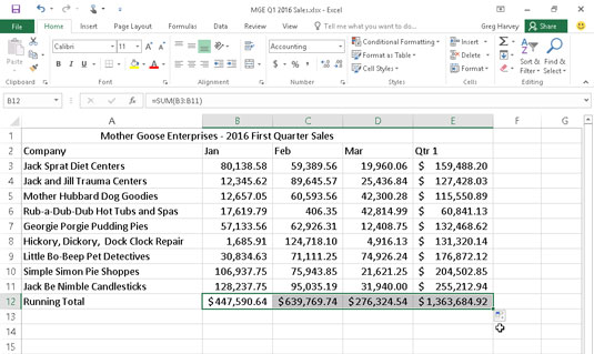 Kaip nukopijuoti formules naudojant automatinį pildymą programoje „Excel 2016“.