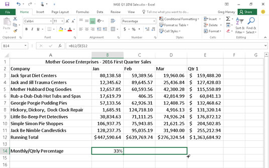 Kaip nukopijuoti formules naudojant automatinį pildymą programoje „Excel 2016“.