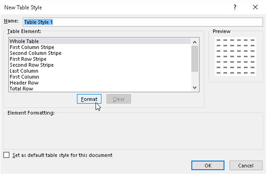 Hvordan lage en ny tilpasset tabellstil i Excel 2016