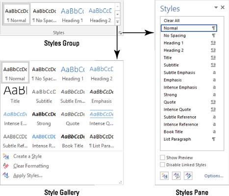 Hvordan finne stiler i Word 2016