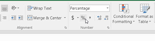 Ús d'Excel per calcular el percentatge de canvi