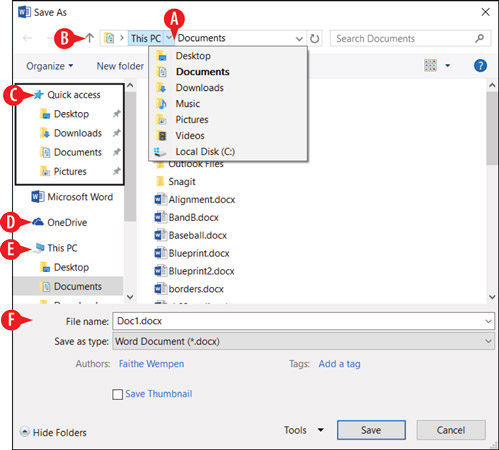 Slik endrer du plassering når du lagrer eller åpner filer i Office 2016