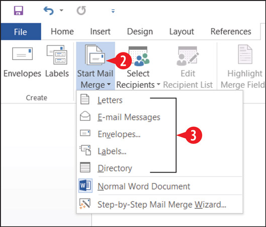 Как да стартирате документ за сливане на поща в Word 2016