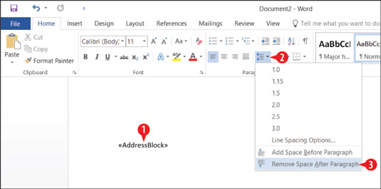 Как да вмъкнете полета за сливане на поща в Office 2016