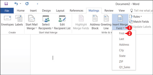 Com inserir camps de combinació de correspondència a Office 2016