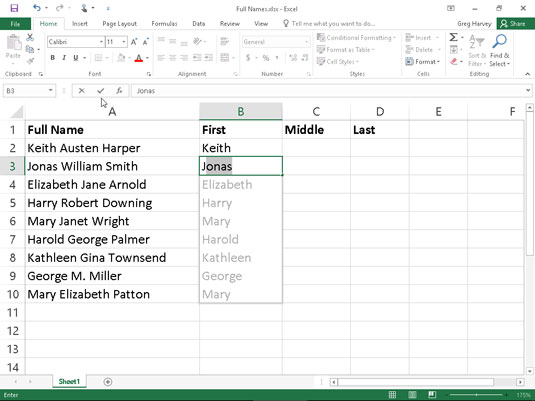 Com utilitzar Flash Fill a Excel 2016