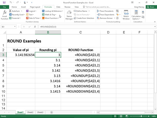 Kuidas Excel 2016 numbreid ümardada