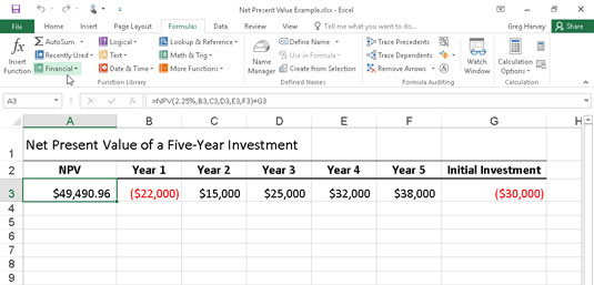 Kaip naudoti PV, NPV ir FV funkcijas programoje „Excel 2016“.