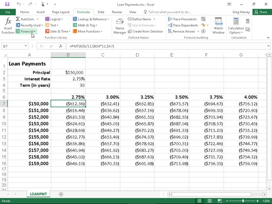 Sådan bruges PMT-funktionen i Excel 2016