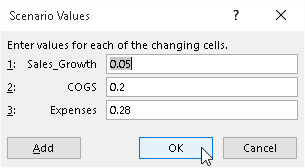 Kā izmantot scenārijus programmā Excel 2016