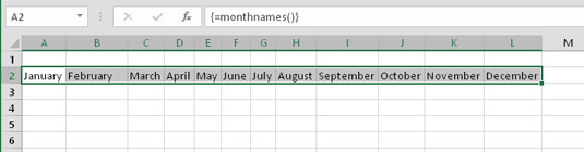 Arbeide med VBA-funksjoner som returnerer en matrise i Excel 2016