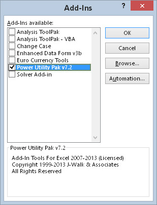 Arbeide med VBA-tillegg i Excel 2016