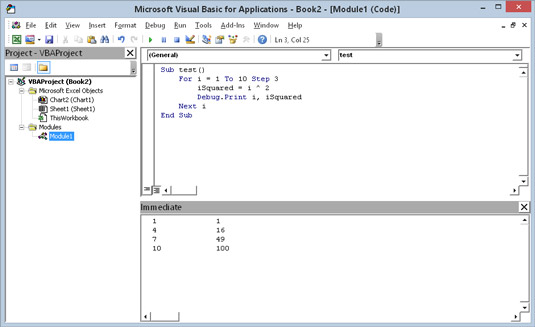 Techniky ladění pro Excel 2016 VBA