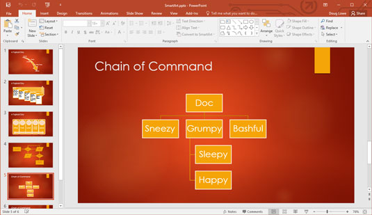 Kā izveidot organizācijas diagrammu programmā PowerPoint 2016