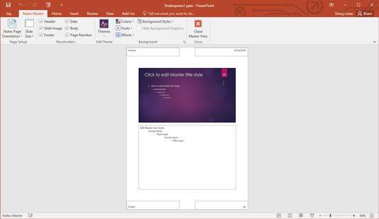 Com ajustar el fullet i el màster de notes a PowerPoint 2016