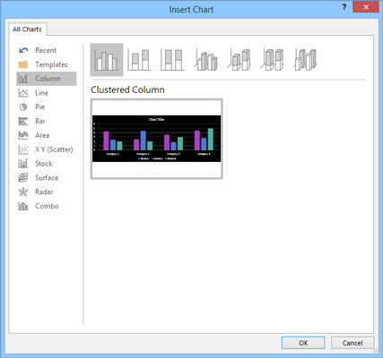 Slik legger du til et diagram til et eksisterende lysbilde i PowerPoint 2016