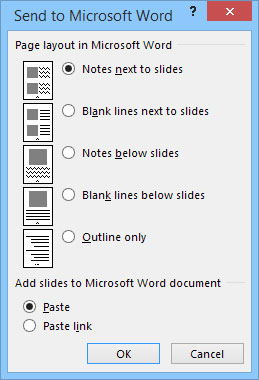 Sådan opretter du Word Handouts i PowerPoint 2016