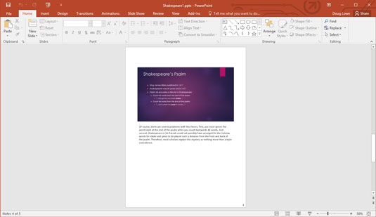 Как да добавяте бележки към слайд в PowerPoint 2016