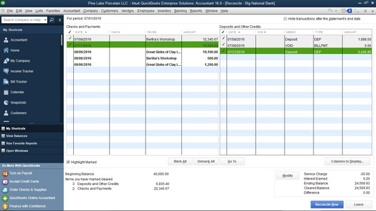 Què fer amb els resultats de la conciliació a QuickBooks 2016