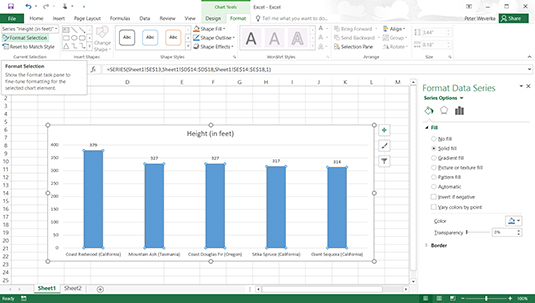 Programmā Office 2016 izmantojiet attēlu, lai attēlotu joslu diagrammas datus