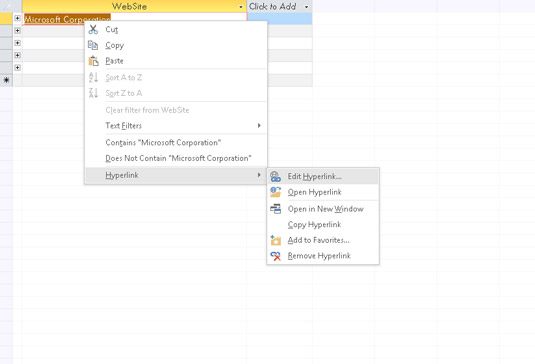 Kā pievienot hipersaites lauku programmā Access 2016