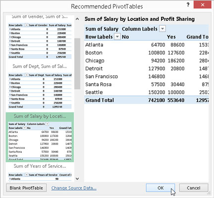 Com crear taules dinàmiques amb la funció de recomanació a Excel 2016