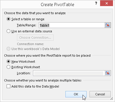 Pivot-kaavioiden luominen Excel 2016:ssa