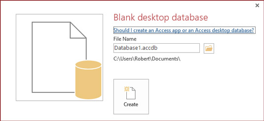 Πώς να δημιουργήσετε μια νέα βάση δεδομένων στην Access 2016