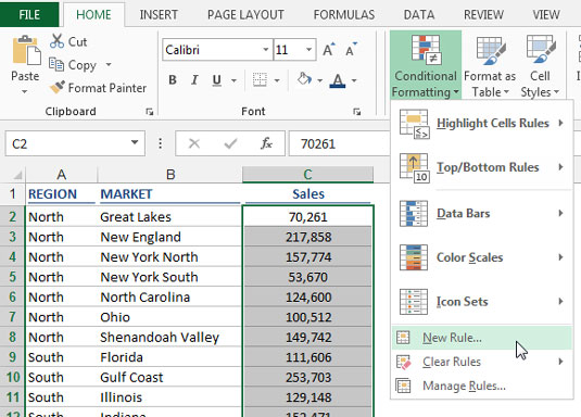 Com afegir les vostres pròpies regles de format d'Excel manualment